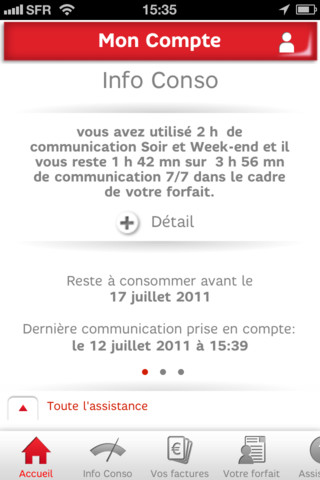 Info Conso sur SFR Mon Compte iOS