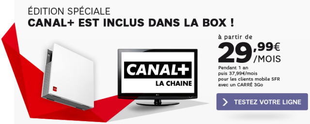 Promo Canal+ La Box de SFR
